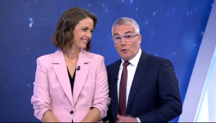 María Casado y David Cantero en 'Informativos Telecinco'.