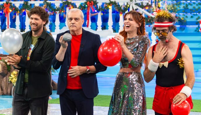 Mikecrack, Ramón García, Cristinini y Wilbur en 'El Grand Prix de la Navidad'.