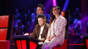 Luis Fonsi, Pablo López y Malú en 'La Voz'.