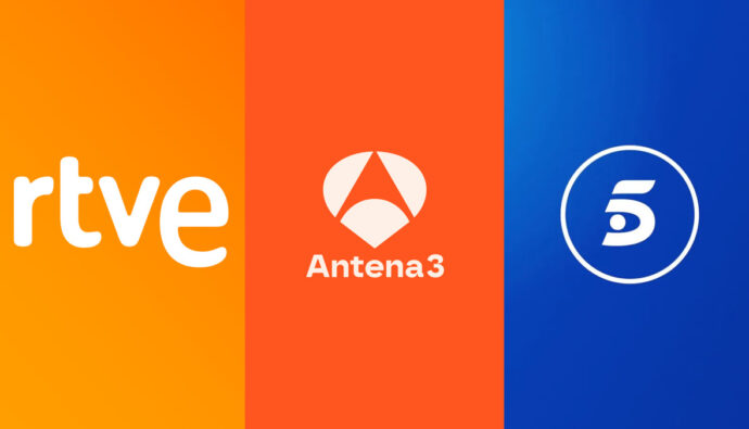 Logotipos de RTVE, Antena 3 y Telecinco