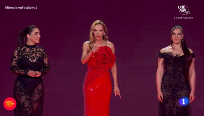 Las tres presentadoras del Benidorm Fest 2025