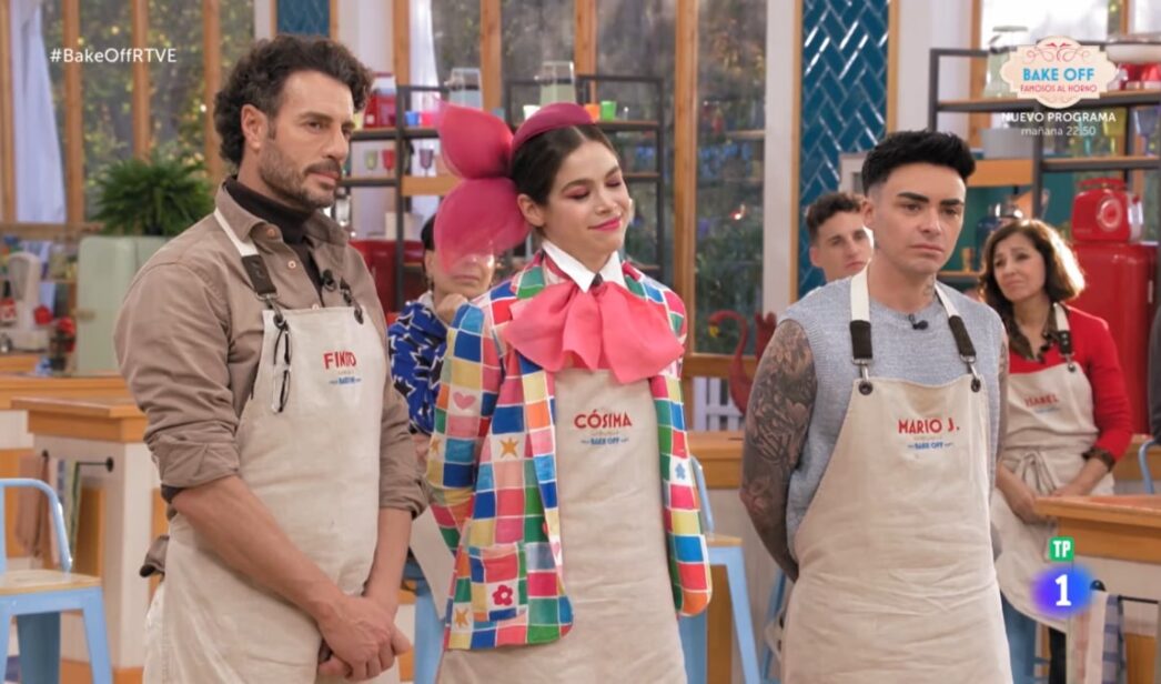 Finito, Cósima y Mario Jefferson en 'Bake off: famosos al horno'.