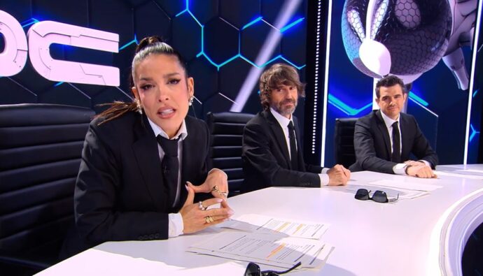 Lorena castell, Santi Millán y Pablo González-Batista en 'Caiga quién caiga'.