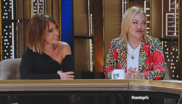 Belén Esteban y María Patiño en 'La noche golfa' de Telemadrid.