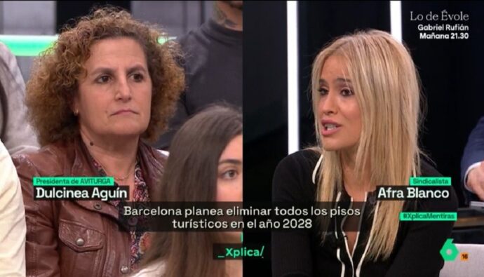 Afra Blanco y una empresaria en 'La Sexta Xplica'.