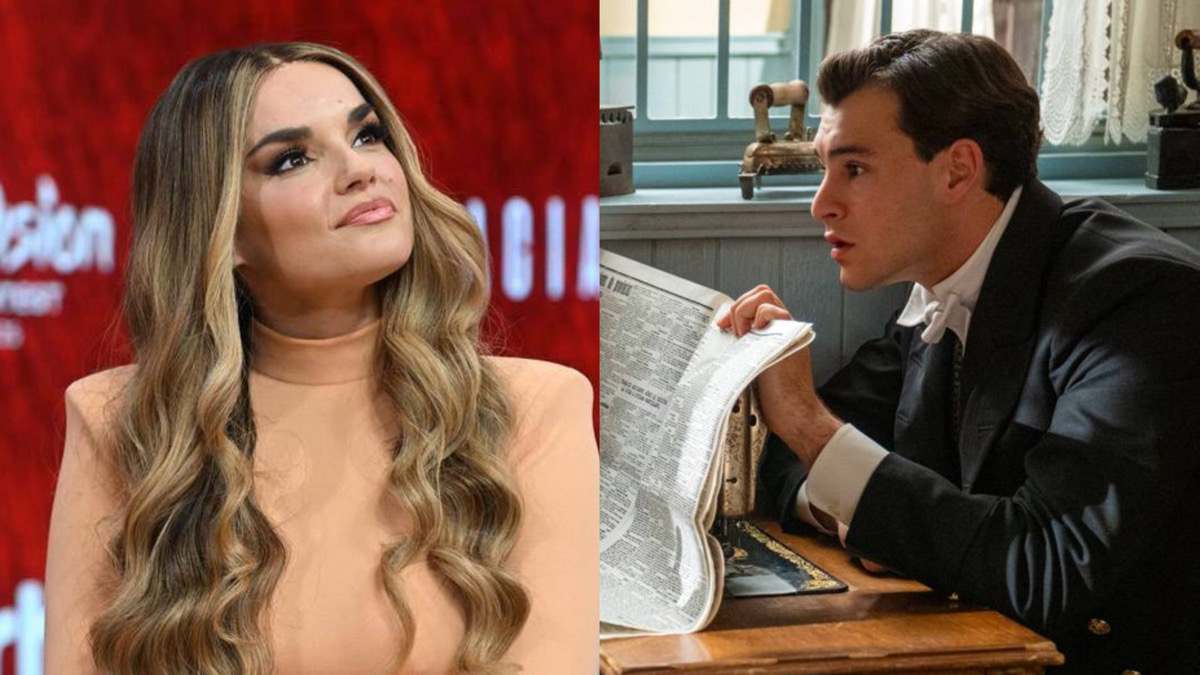 Melody en su rueda de prensa y Xavi Lock, Curro en 'La Promesa'