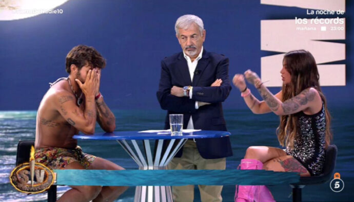 Manuel y Gabriela en el plató de 'Supervivientes'