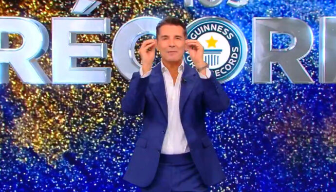 Jesús Vázquez, en el estreno de 'La noche de los récords' en Telecinco