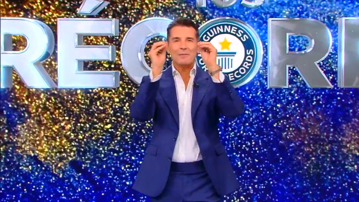 Jesús Vázquez, en el estreno de 'La noche de los récords' en Telecinco