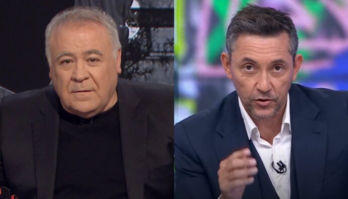 Antonio García Ferreras en 'Al Rojo Vivo' y Javier Ruiz.