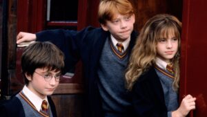 Daniel Radcliffe, Rupert Grint y Emma Watson en 'Harry Potter'.