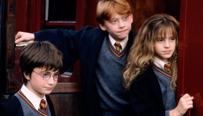 Daniel Radcliffe, Rupert Grint y Emma Watson en 'Harry Potter'.