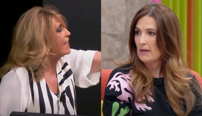 Lydia Lozano y Laura Fa en 'La familia de la tele'.