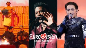 KAJ, Claude y Kyle Alessandro, representantes de Suecia, Países Bajos y Noruega en Eurovisión 2025.