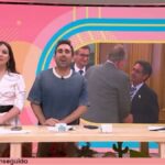 María Patiño, Inés Hernand y Aitor Albizua en 'La familia de la tele'.