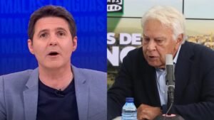Jesús Cintora y Felipe González.