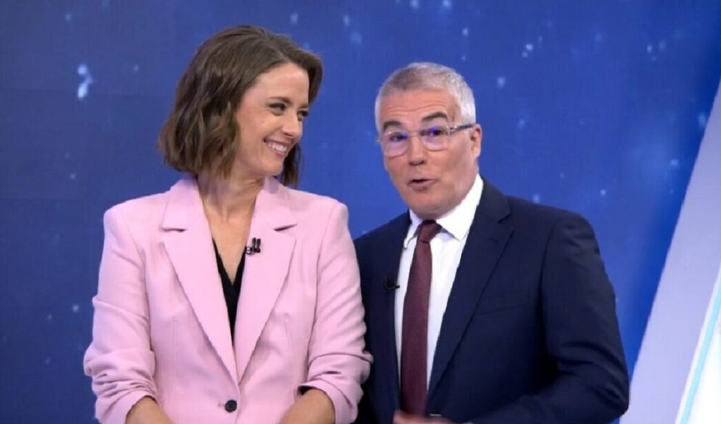 David Cantero y María Casado en 'Informativos Telecinco'.