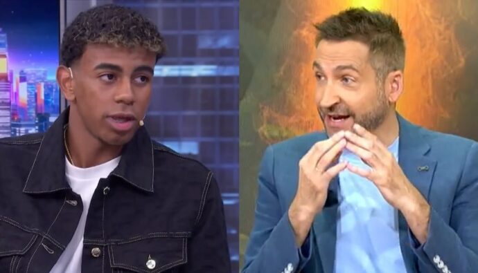 Lamine Yamal y Frank Blanco.