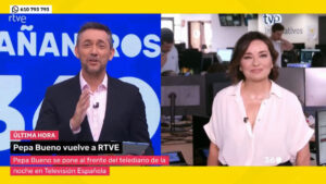 Javier Ruiz da la bienvenida a Pepa Bueno en TVE