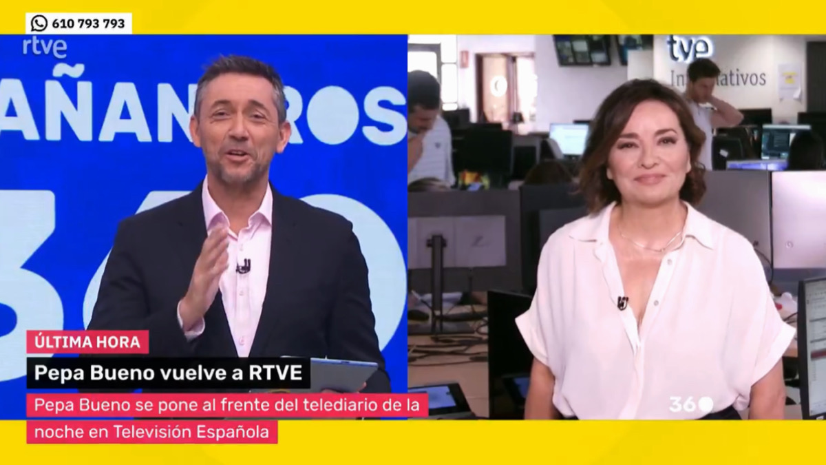 Javier Ruiz da la bienvenida a Pepa Bueno en TVE