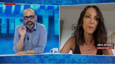 Laila Jiménez con Risto Mejide en 'Todo es mentira'.