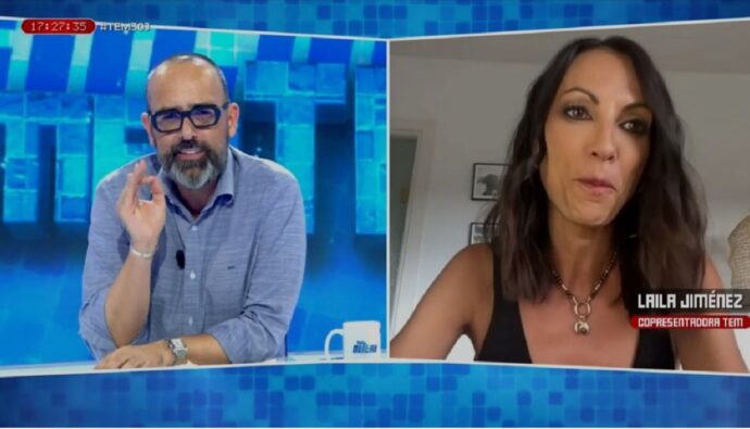 Laila Jiménez con Risto Mejide en 'Todo es mentira'.