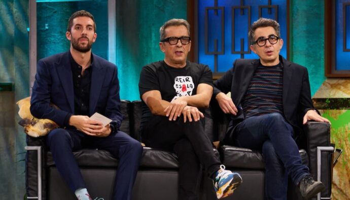 David Broncano, Andreu Buenafuente y Berto Romero en 'La Revuelta'.