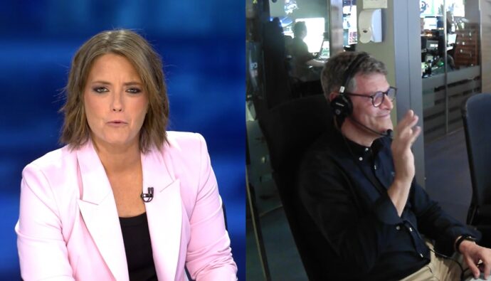 María Casado y Emilio Garrido en 'Informativos Telecinco'.