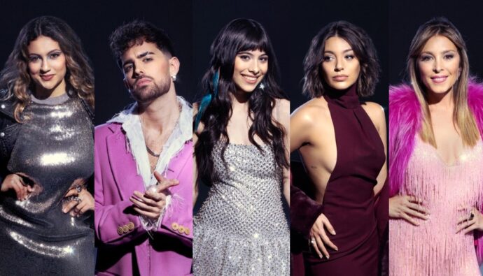 Esperansa, Mikel, Melani, Ana y Gisela, finalistas de 'Tu cara me suena 12'.