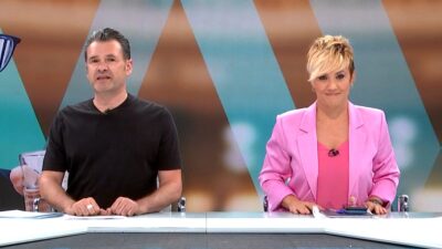 Iñaki López y Cristina Pardo en 'Más vale tarde'.