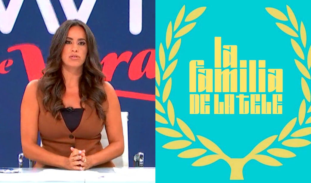Marina Valdés en 'Más vale tarde' y el logotipo de 'La familia de la tele'