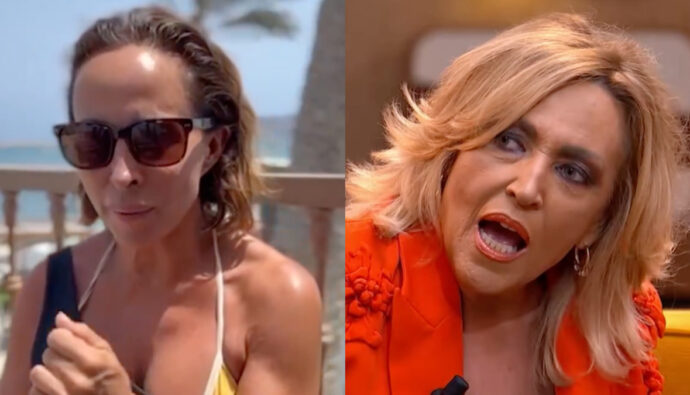 María Patiño en una promo de 'No somos nadie' y Lydia Lozano en 'Pasa sin llamar'