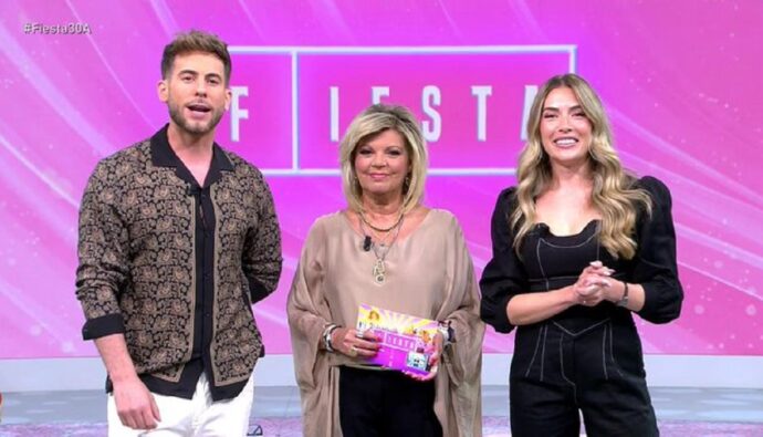 César Muñoz, Terelu Campos y Álex Blanquer en 'Fiesta'.
