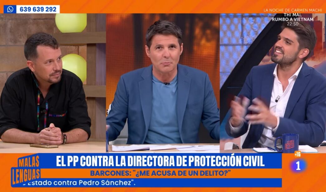 Pablo Iglesias, Jesús Cintora y Hugo Pereira en 'Malas Lenguas'.