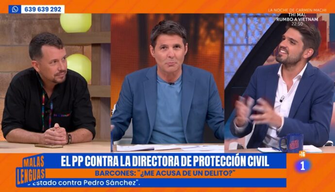 Pablo Iglesias, Jesús Cintora y Hugo Pereira en 'Malas Lenguas'.