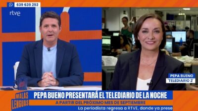 Jesús Cintora con Pepa Bueno en 'Malas lenguas'.