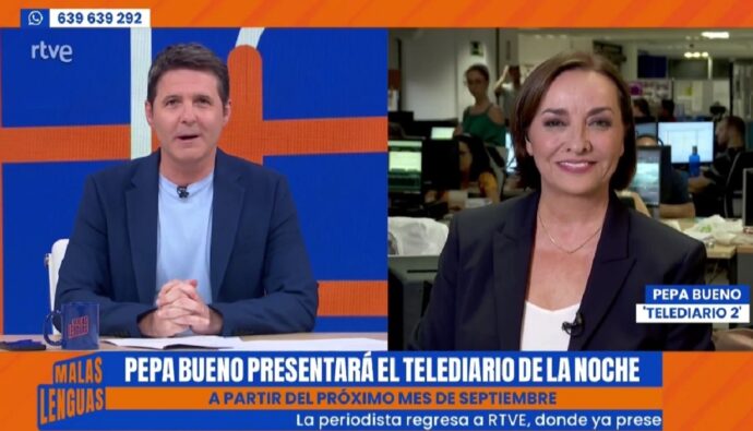 Jesús Cintora con Pepa Bueno en 'Malas lenguas'.