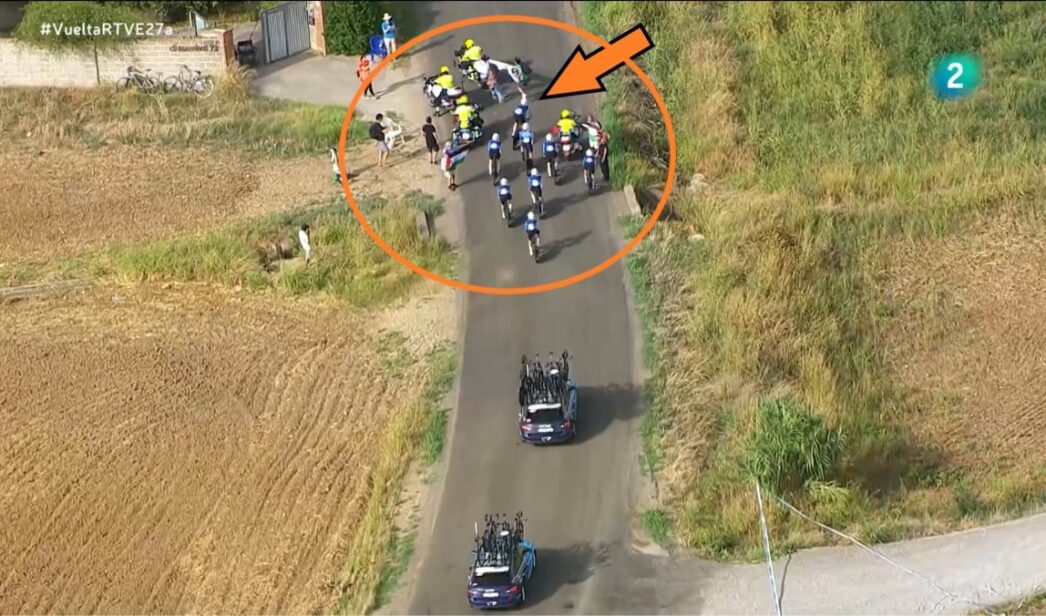 Imagen de la protesta por Gaza en 'La Vuelta'.