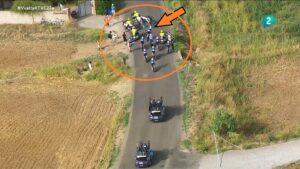 Imagen de la protesta por Gaza en 'La Vuelta'.