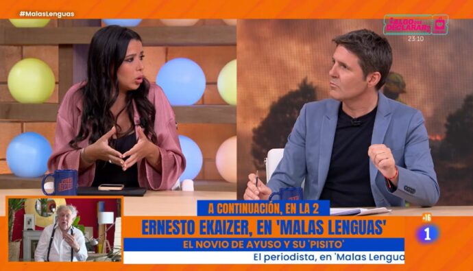 Sarah Santaolalla y Jesús Cintora en 'Malas Lenguas'.