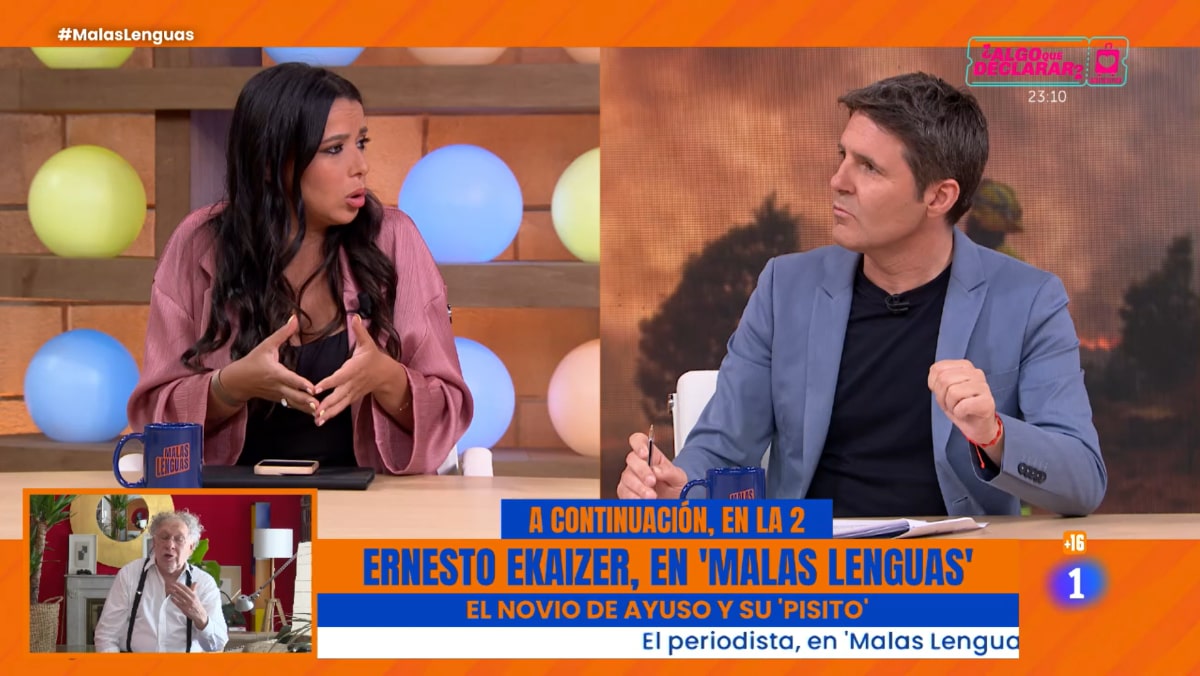 Sarah Santaolalla y Jesús Cintora en 'Malas Lenguas'.