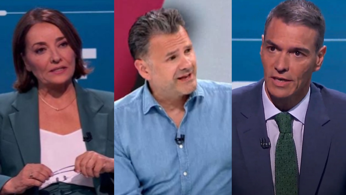 Pepa Bueno, Iñaki López y Pedro Sánchez