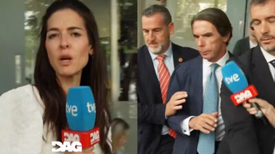 Esther Yáñez con José María Aznar en 'Directo al grano'.