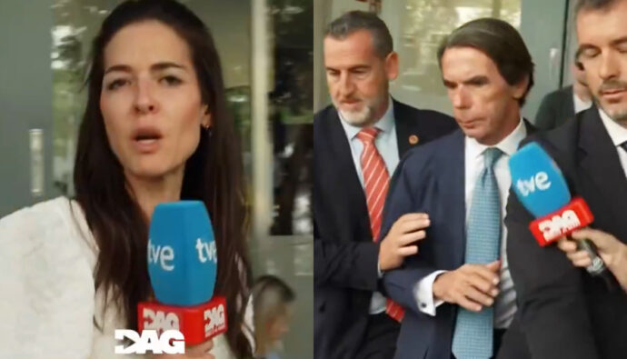 Esther Yáñez con José María Aznar en 'Directo al grano'.