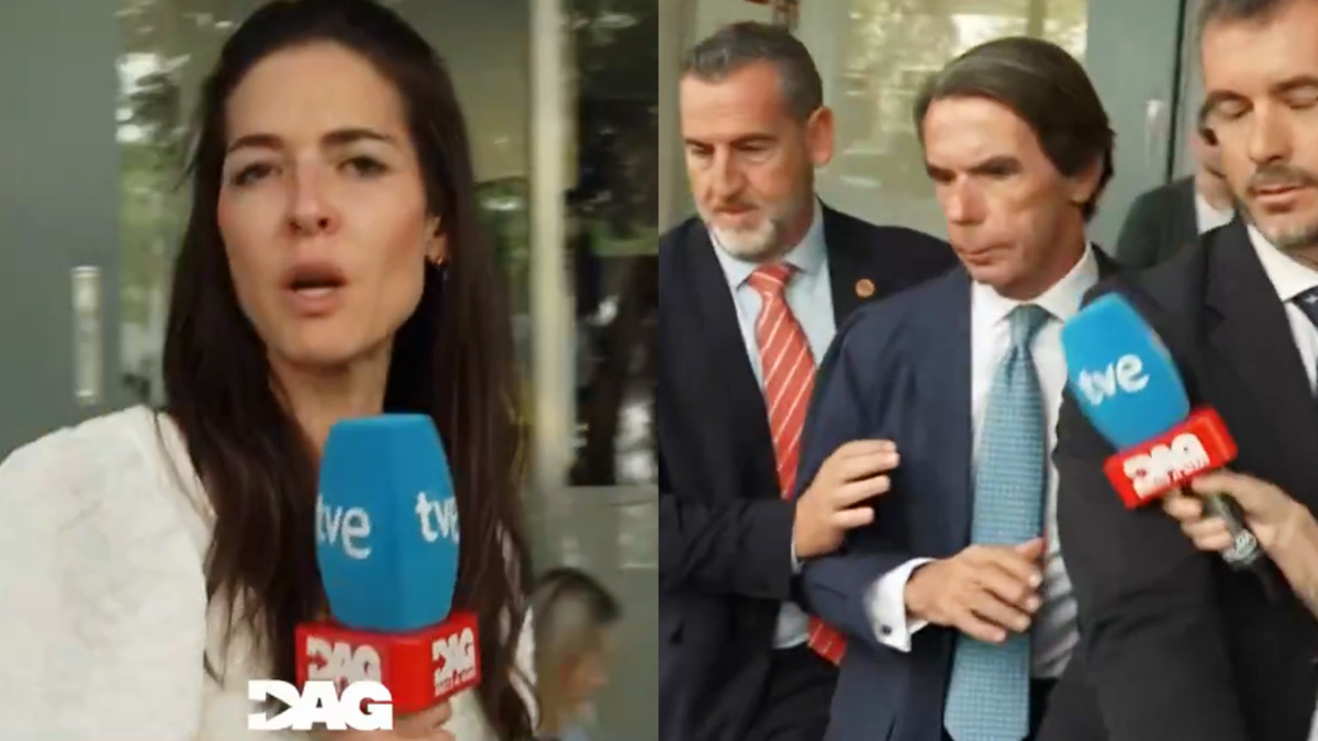 Esther Yáñez con José María Aznar en 'Directo al grano'.