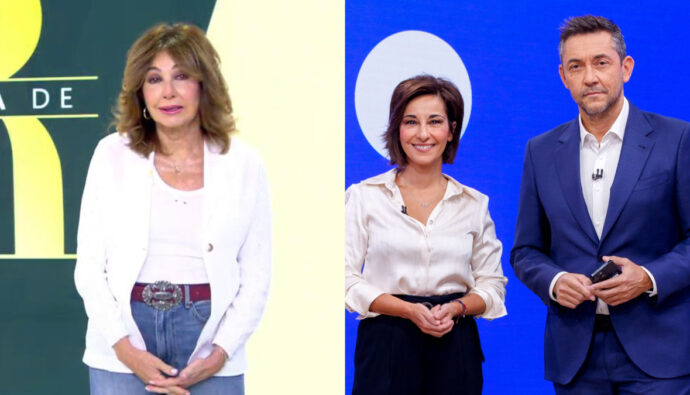 Ana Rosa Quintana y Adela González y Javier Ruiz