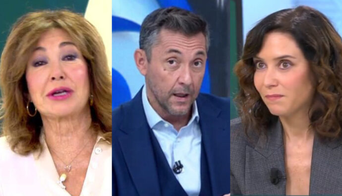 Ana Rosa Quintana, Javier Ruiz e Isabel Díaz Ayuso