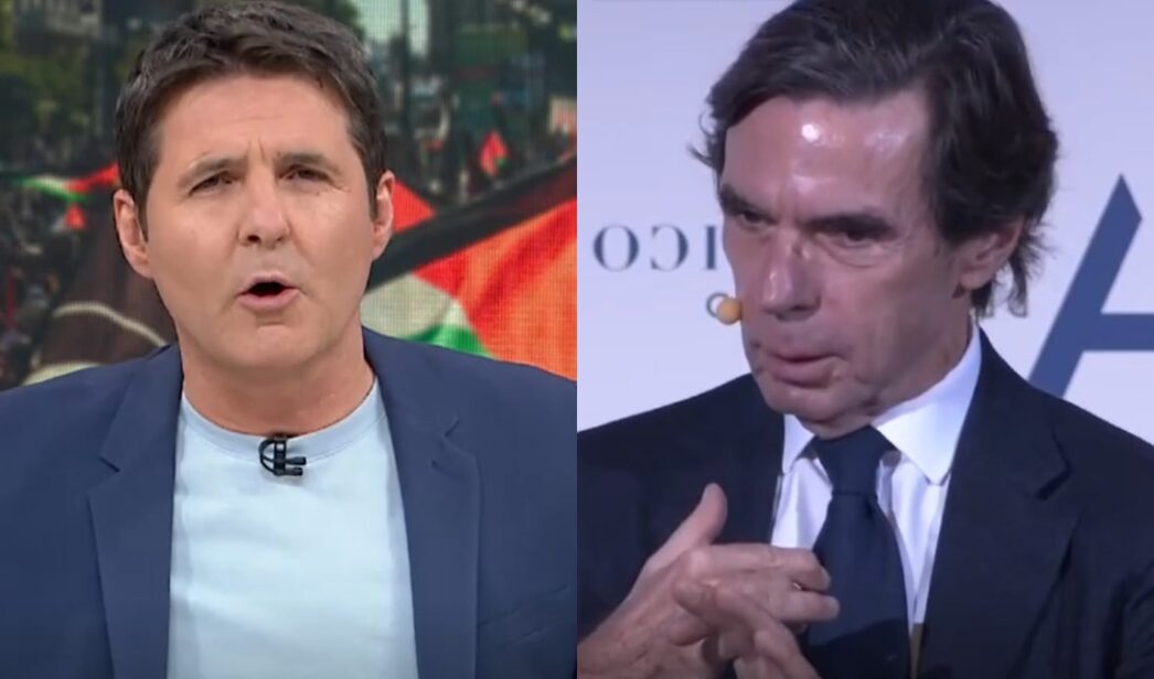 Jesús Cintora y José María Aznar.