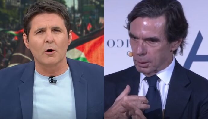 Jesús Cintora y José María Aznar.