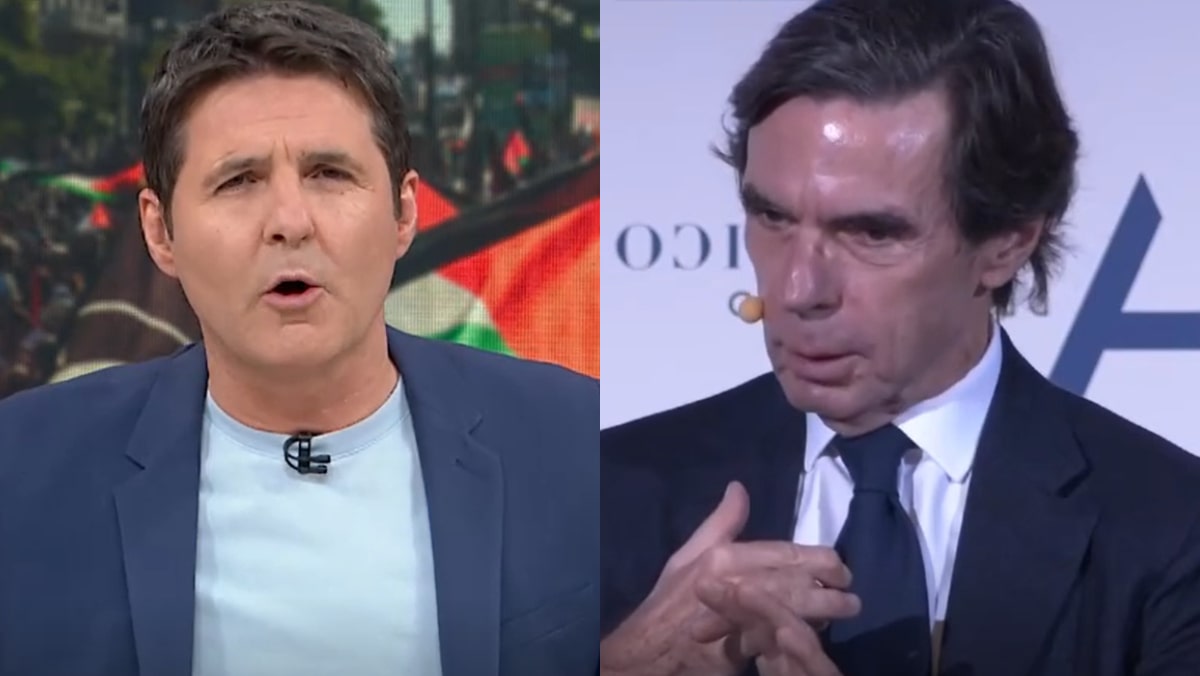 Jesús Cintora y José María Aznar.